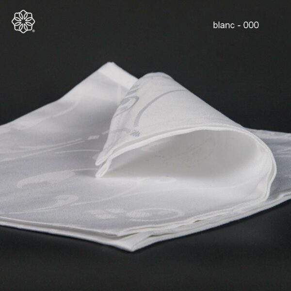 Linge de table Restauration coton Égyptien motif arabesque blanc BLANC1420®