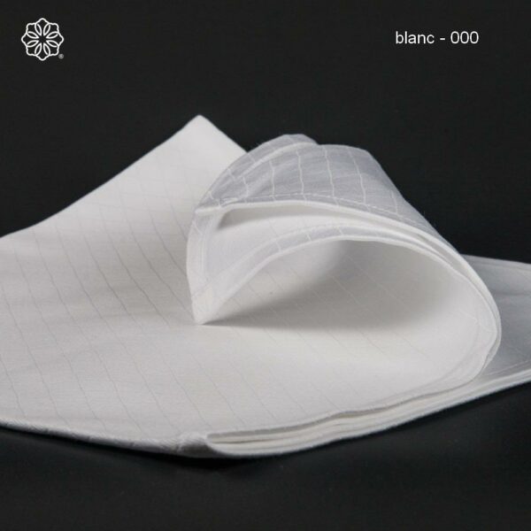 Linge de table Restauration coton Égyptien motif treillis blanc BLANC1420®