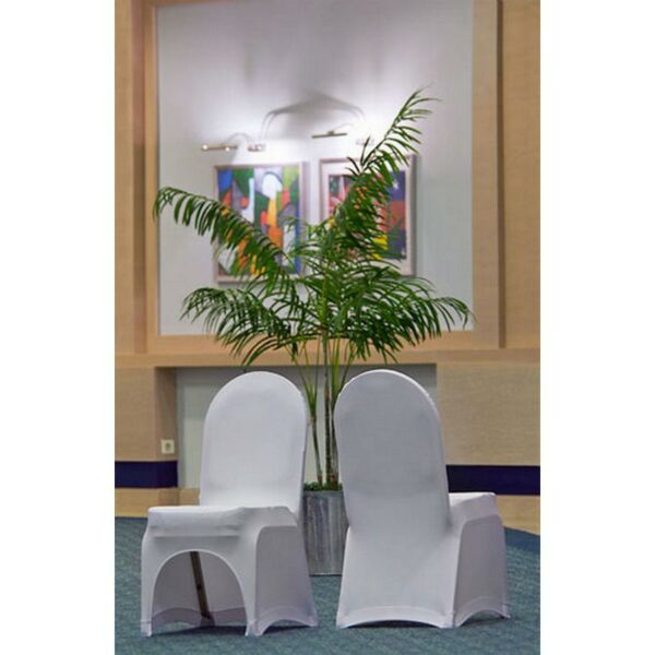 Linge de table restauration 100% polyester stretch housses de chaises BLANC1420